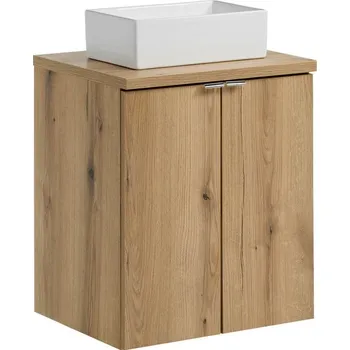 Policová skříň Závěsná skříňka Nova Oak Gaja II s deskou a umyvadlem 50 cm dub coast evoke