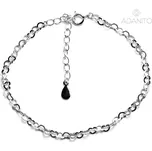 Stříbrný řetízek na nohu srdíčka