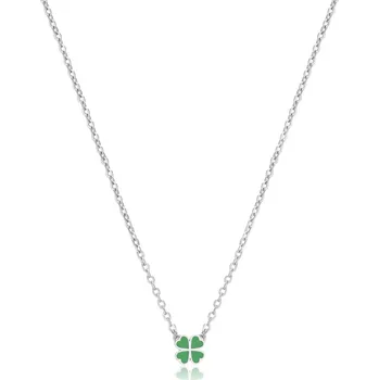 Módní doplněk S'Agapõ Půvabný ocelový náhrdelník Čtyřlístek Click SCK252 + 2 měsíce na vrácení zboží