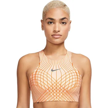 Podprsenka Dámská sportovní podprsenka s výztuží Nike W NK DF SWSH HN BRA W oranžová DV9994-838 - L | UK 14 | US 15