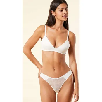 Kalhotky ETAM KRÉMOVÉ PRŮSVITNÉ TANGA KALHOTKY (44)