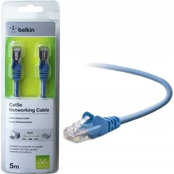 Síťový kabel SÍŤOVÝ KABEL KROUCENÁ DVOUlinka RJ45 Cat5e BELKIN NETWORKING CABLE MODRÝ