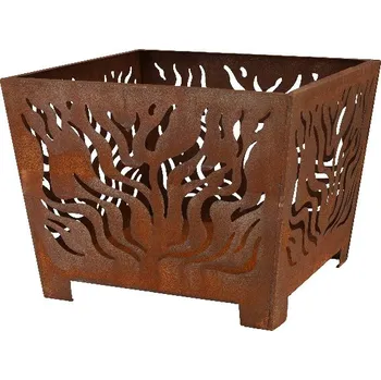 Vyřezávané Ohniště FANCY FLAMES plamen, hnědá, 60 x 60 x 45 cm|Esschert Design