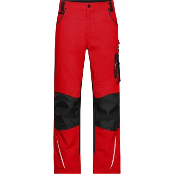 montérky James & Nicholson Kalhoty JN 832 (42-60) Strong do pasu COT02832M876o5-red/black 60 Červená/černá