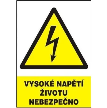 Vysoké napětí-životu nebezpečno 148x210mm samolepka