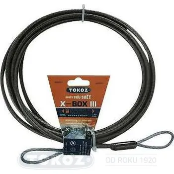 Lanko pro jízdní kolo Lanko k X safety BOX III 15m/prům.5mm lanko potažené s oky | Moto a cyklo Motozámky