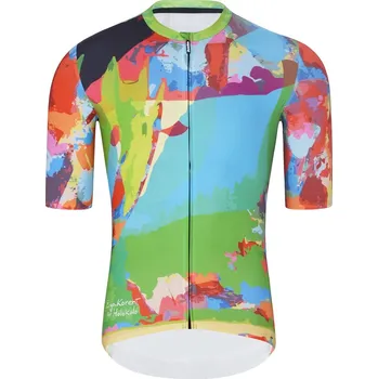 cyklistický dres HOLOKOLO Cyklistický dres s krátkým rukávem - DEER - zelená/vícebarevná XL