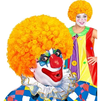 Karnevalová paruka Oranžová kudrnatá paruka klaun (šašek)