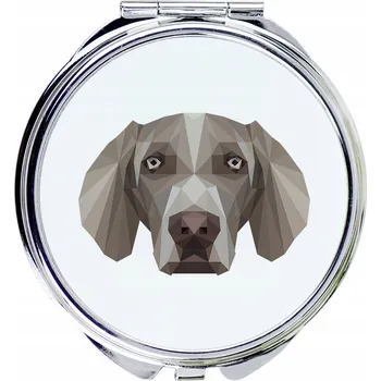 Obraz Výmarský ohař kompaktní kapesní zrcátko s geometrickým psem