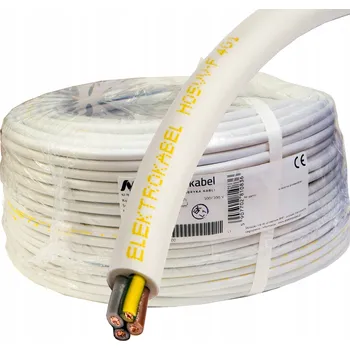 elektrický kabel Kabel CYKY 4x1 mm Měděný Lanko kulatý bílý 25 m