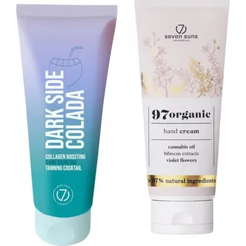 Péče o ruce 7suns Dark Side Colada Kolagenový opalovací koktejl 100 ml + Krém na ruce 75 ml