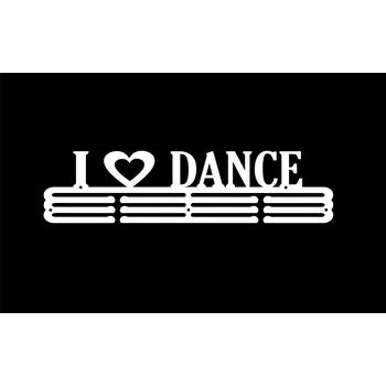 Věšák I Love Dance #2 - BÍLÝ - Věšák na medaile 60 cm