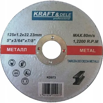 Řezný kotouč Kotouč na kov Kraft&Dele KD973 125x22,2 mm