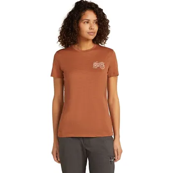 Dámské tričko Dámské merino tričko s krátkým rukávem ICEBREAKER Wmns 150 Tech Lite SS Tee Adventure Rid, Dusty Clay velikost: XS