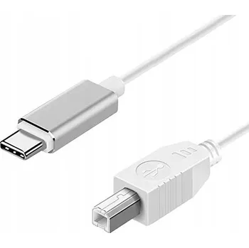 Datový kabel BÍLÝ PROPOJOVACÍ KABEL USB TYP C - USB TYP B PRO TISKÁRNU PC 1.5M