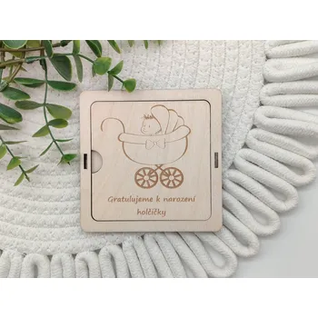 Dárková krabička Dárková krabička na peníze D-decor - gratulace k narození holčičky