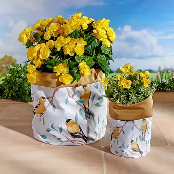 Dámské pantofle 3Pagen 2 květináče Ptáci