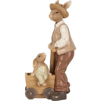 Bytová dekorace Dekorace figurka králík s malým králíčkem - 12*7*23 cm
