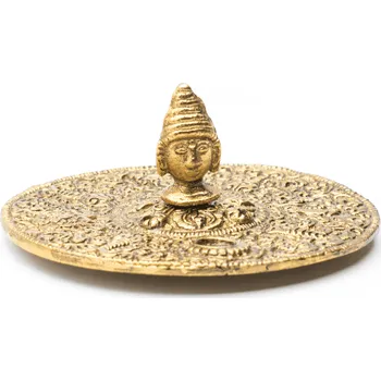 Aroma lampa Milujeme Kameny Stojánek na vonné tyčinky a františky - Buddhova hlava - zlatá barva BUDSL1 500315