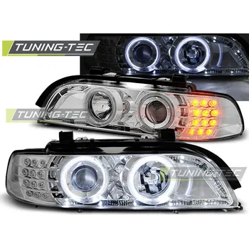 Přední světlomet Tuning-Tec Přední čirá LED světla BMW 5 E39 (1995 - 2003) - chromované - Angel Eyes