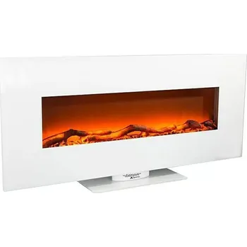 Volně stojící a nástěnný krb Flat, 1 600 W, ochrana proti přehřátí, bílý, 26 x 128 x 61 cm