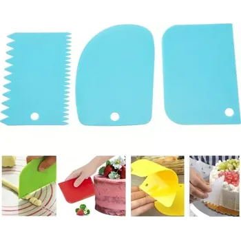 Kuchyňská stěrka Cukrářská stěrka na zdobení dortů sada 3 ks modrá