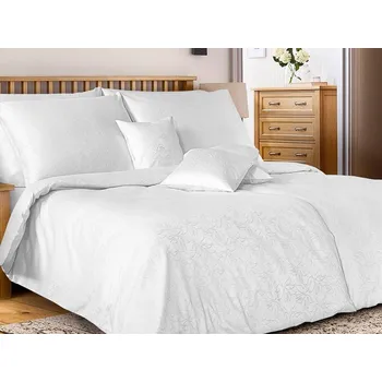 Povlečení Damaškové povlečení EXCELLENT 140x220, 70x90 GEON Tulipánová linie bílá