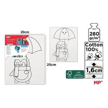 Set školních potřeb Płótno do malowania pingwin z parasolem 20x25cm