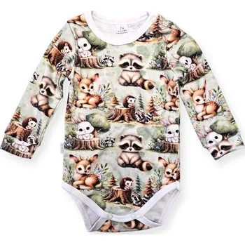 Le Bebe Body dlouhý rukáv Lesní mláďátka - 74