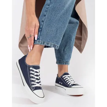 Dámské tenisky Seastar Stylové tenisky dámské tmavě modré na platformě 36