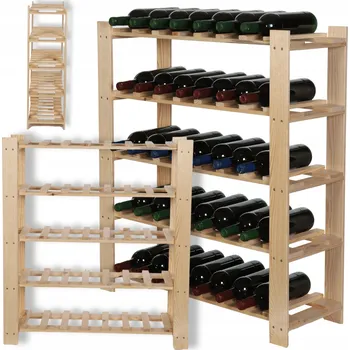 Stojan na víno Regál na víno a lahve 90x80x28 5 polic 35 lahví