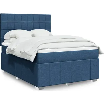 Postel vidaXL Box spring postel s matrací 140x200 cm textil [3291697] Barva: Modrá