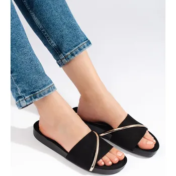 Dámské žabky Goodin Krásné dámské nazouváky černé bez podpatku 37