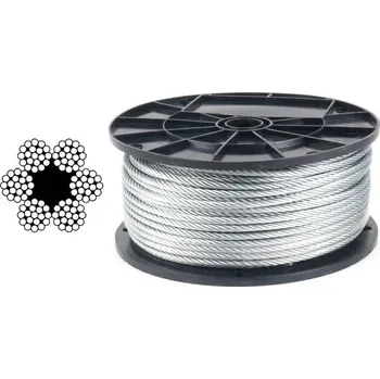 Lano Šestipramenné lano - 6x19M-FC na cívce Návin: 8 mm - 500 m