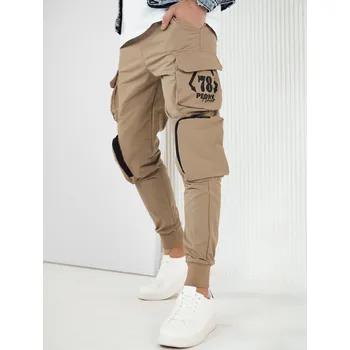 Pánské oblečení Tmavě béžové cargo kalhoty UX4166 Velikost: 2XL