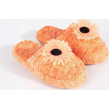 Dívčí bačkory Výborné oranžové papuče dětské bez podpatku 30