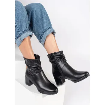 Dámské polobotky Sergio Leone Výborné kotníkové boty dámské černé na širokém podpatku 37