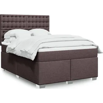 Ložnice vidaXL Box spring postel s matrací 140x200 cm textil [3292829] Barva: tmavě hnědá