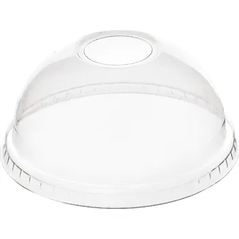 Jednorázové nádobí Gastro obaly Víčko rPET vypouklé s otvorem pro kelímky 210RPET400-GR (min. počet 1000ks)