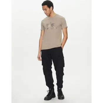 Pánské tričko Alpha Industries T-Shirt Basic 100501 Béžová Regular Fit XL