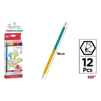 Set školních potřeb Kredki ołówkowe dwukolorowe 12szt