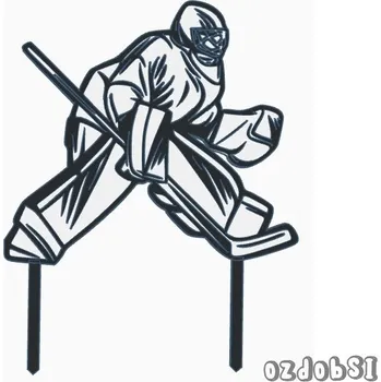 Hokejový brankář 3 - plastový zápich - Tmavě zlatá