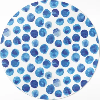 Obraz Vinylový Kulatý Koberec s potiskem fi 60 cm Akvarelové tečky s malovanými tvary