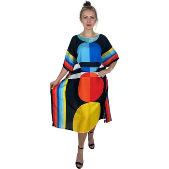 Dámské šaty Šaty, BOHO, kaftan z rayonu s hedvábnou úpravou, boho dlouhé šaty 263