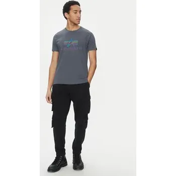 Pánské tričko Alpha Industries T-Shirt Basic 100501 Šedá Regular Fit XL