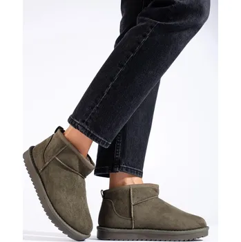 Dámské válenky Trendy zelené dámské sněhule na platformě 37