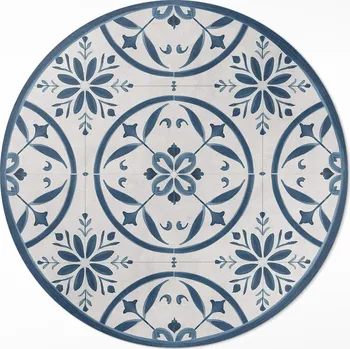 Koberec Kulatý Koberec Vinyl PVC fi 50 cm Jemné dlaždice portugalský styl vintage