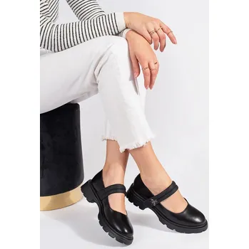 Dámské polobotky Goodin Zajímavé dámské černé polobotky bez podpatku 39