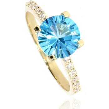 Prsten Zlatnictví Helios Zlatý prsten Topaz Swiss a Dia