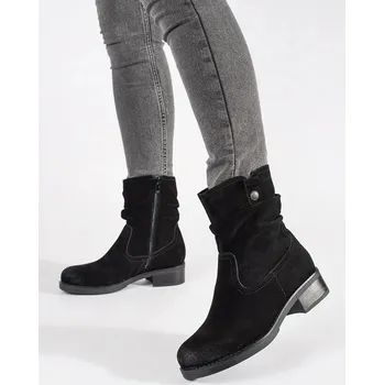 Dámské polobotky Sergio Leone Originální černé kotníkové boty dámské na podpatku 38